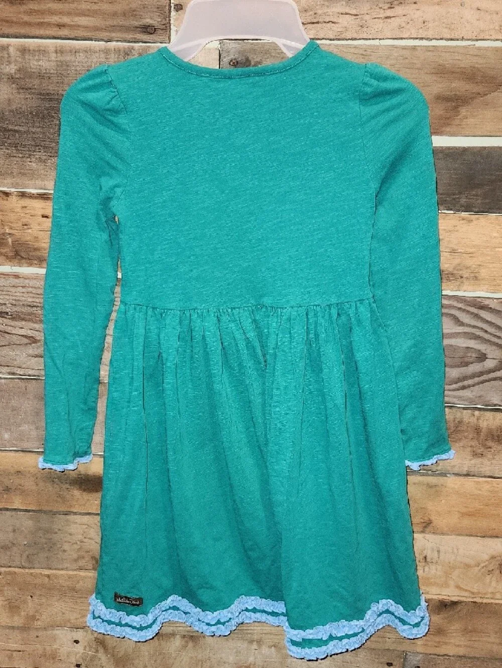 Matilda Jane Teal Long-Sleeve Ruffle Dress with Ruffle Trim